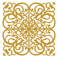 Square Filigree gold in colour